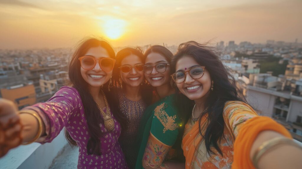 rooftop selfie skincare